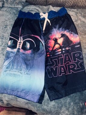 Disney Star Wars Boys Swim Trunks — Blue, White